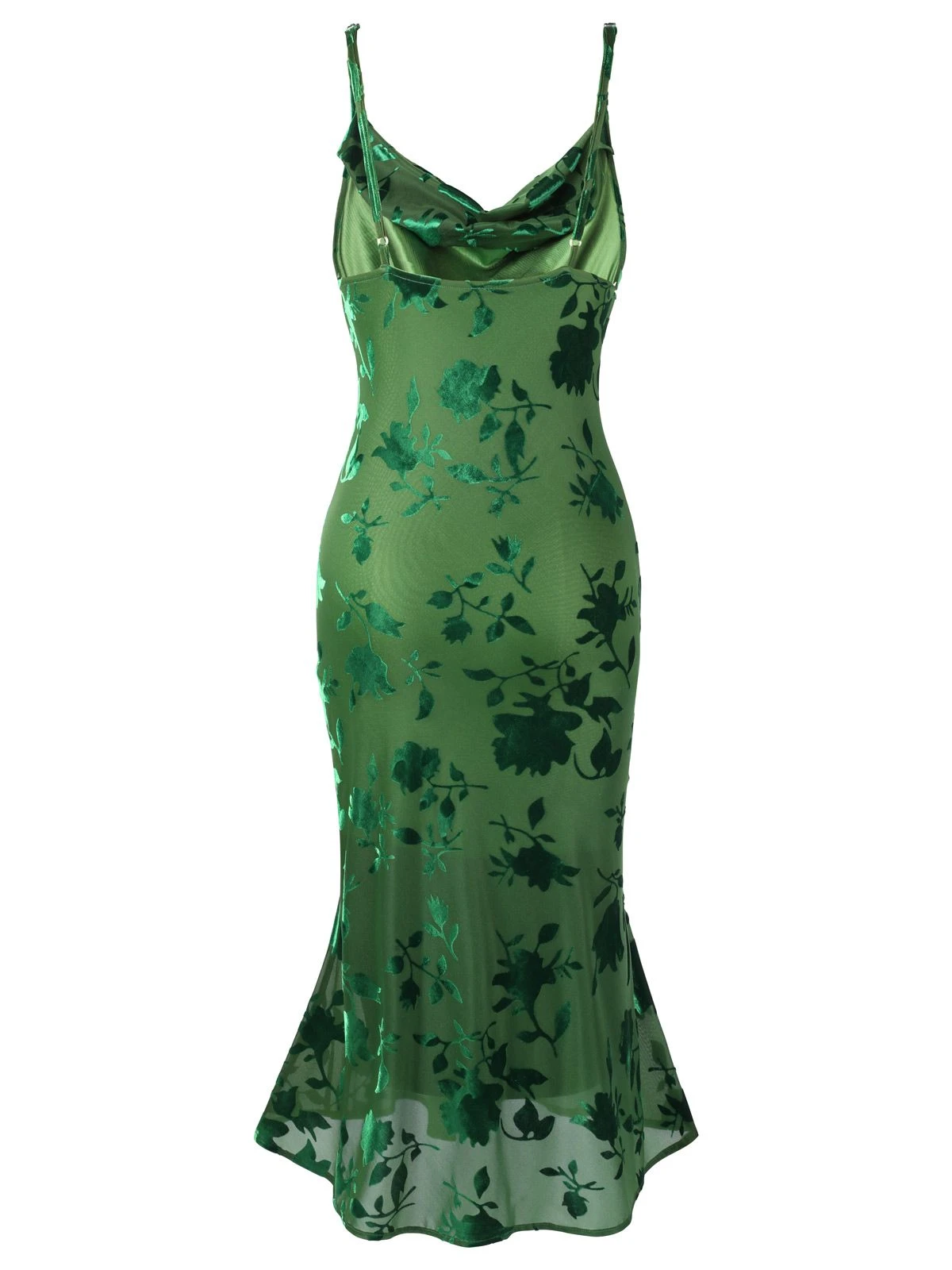 Green 1930s Floral Vintage Dress - Image 4
