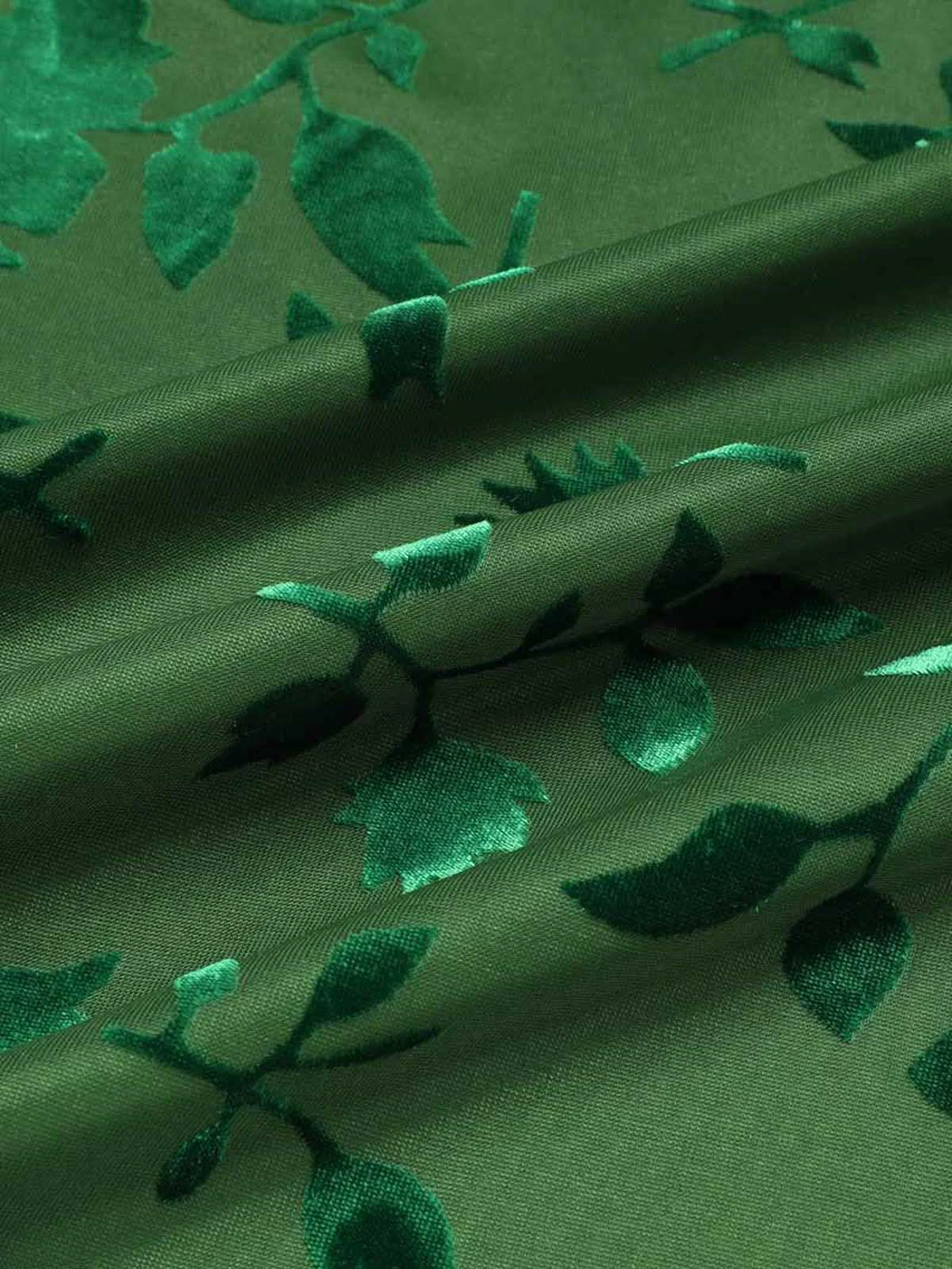 Green 1930s Floral Vintage Dress - Image 6