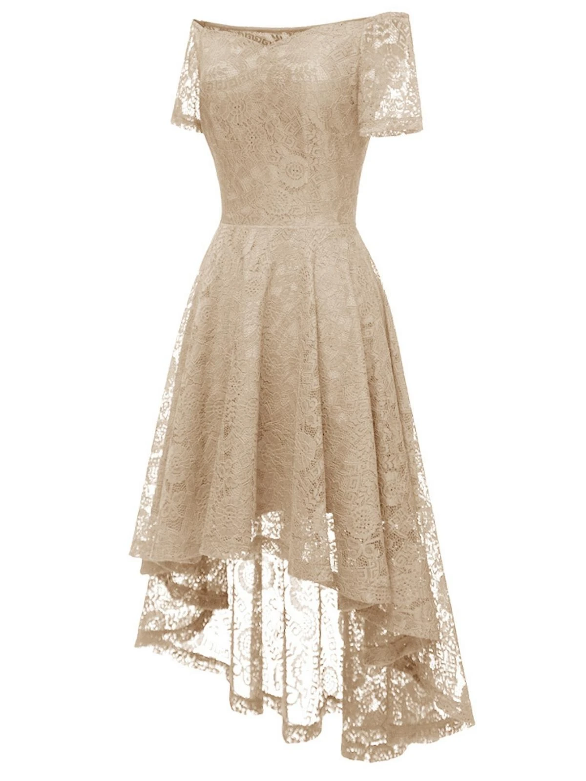 1950s Off-shoulder Floral Lace Dress - Image 2