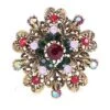 Retro Christmas Snowflake Rhinestone Brooch