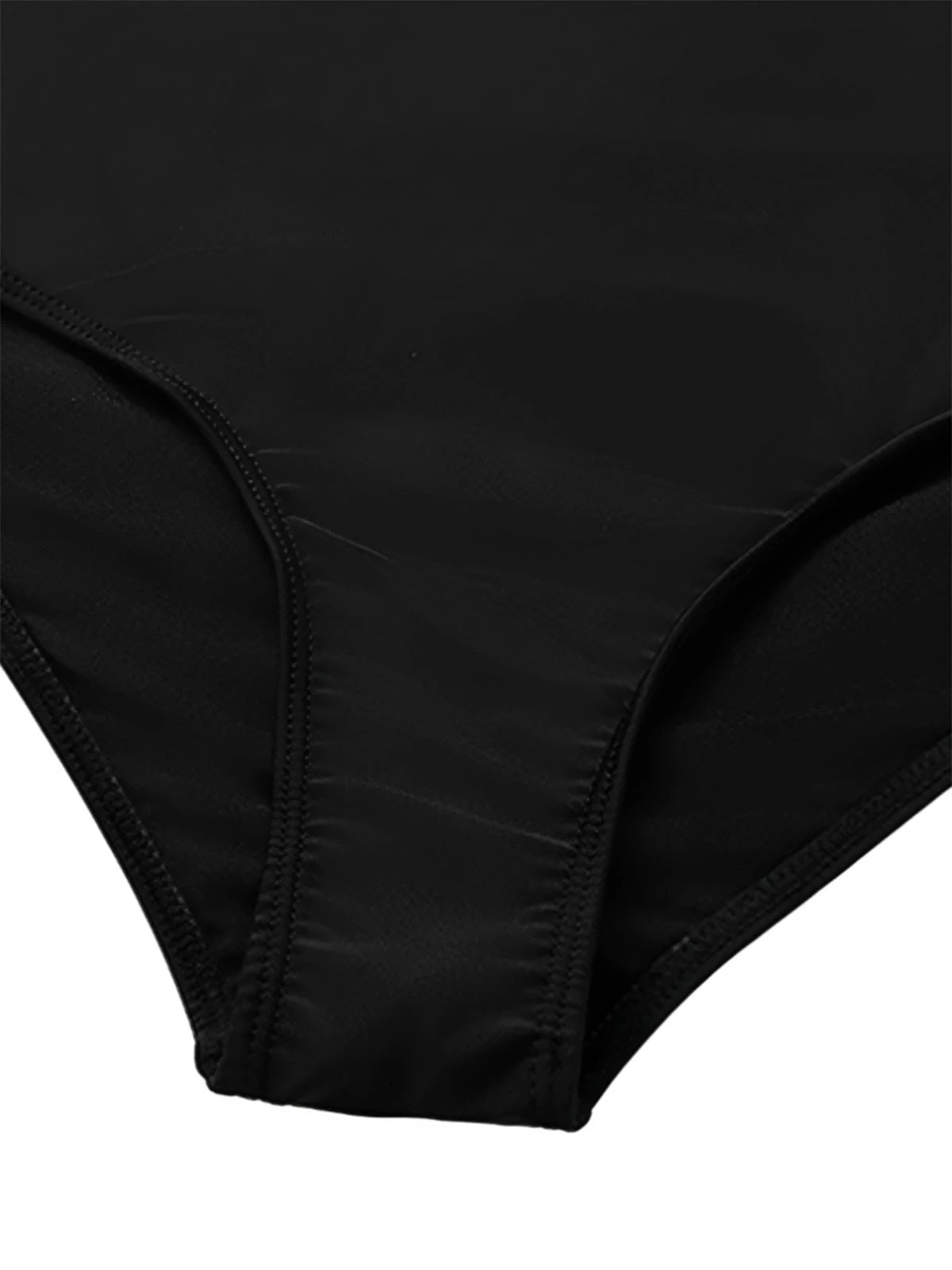 Black 1930s 3D Pearl Floral One-Piece Swimsuit - Image 3