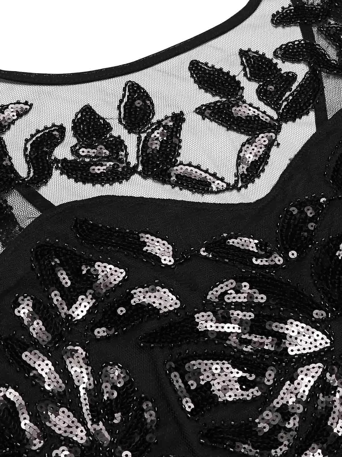 Black 1920s Sequin Maxi Flapper Dress - Image 8