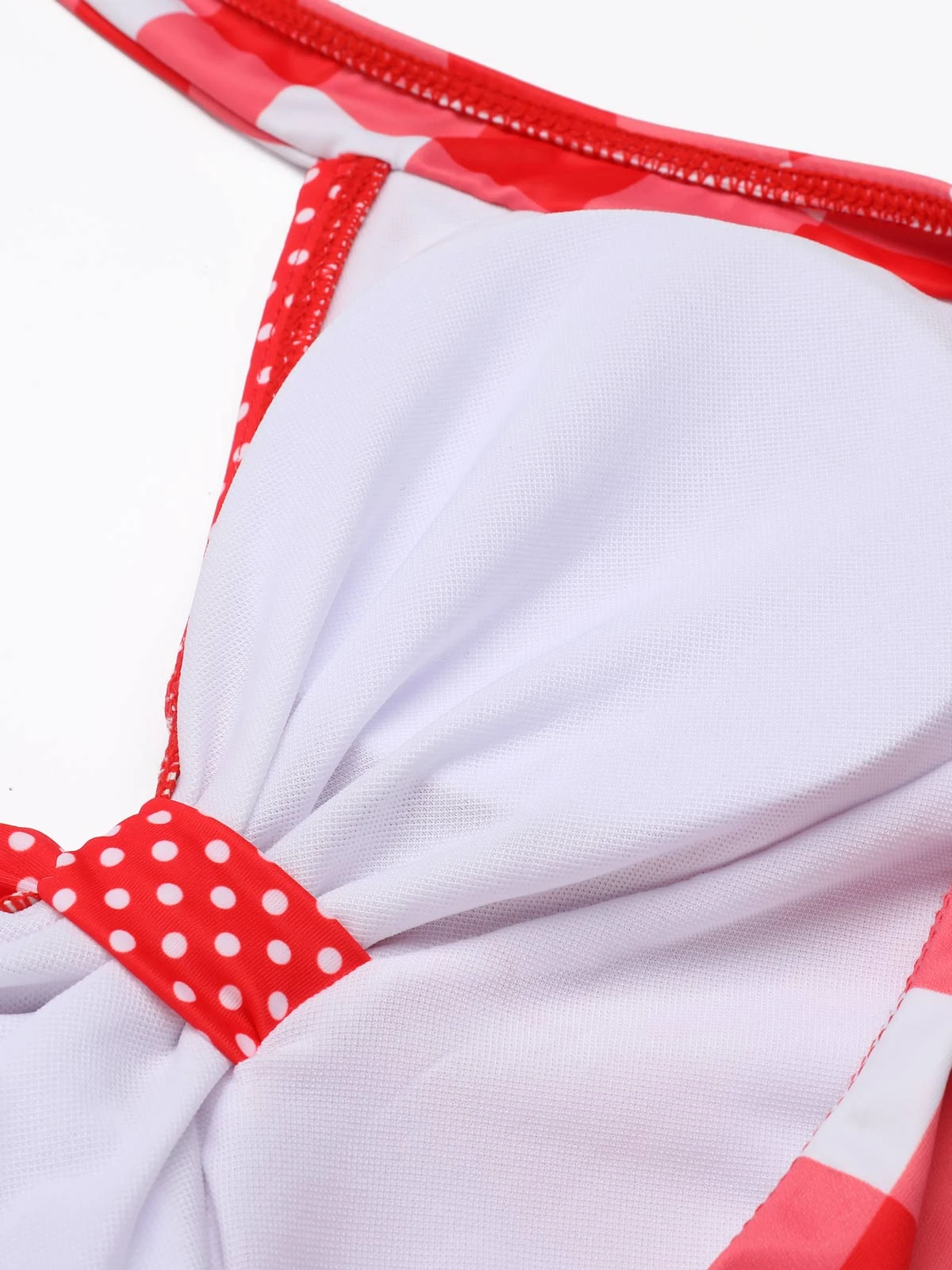 Red 1950s Plaid Halter Bikini Set - Image 7