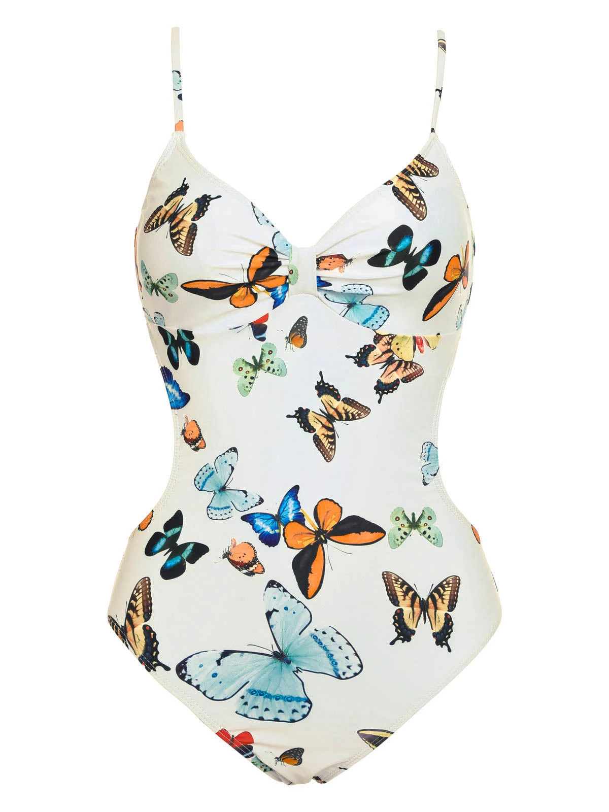 1960s Butterflies Strap One-piece Swimsuit & Cover-up Skirt - Image 4