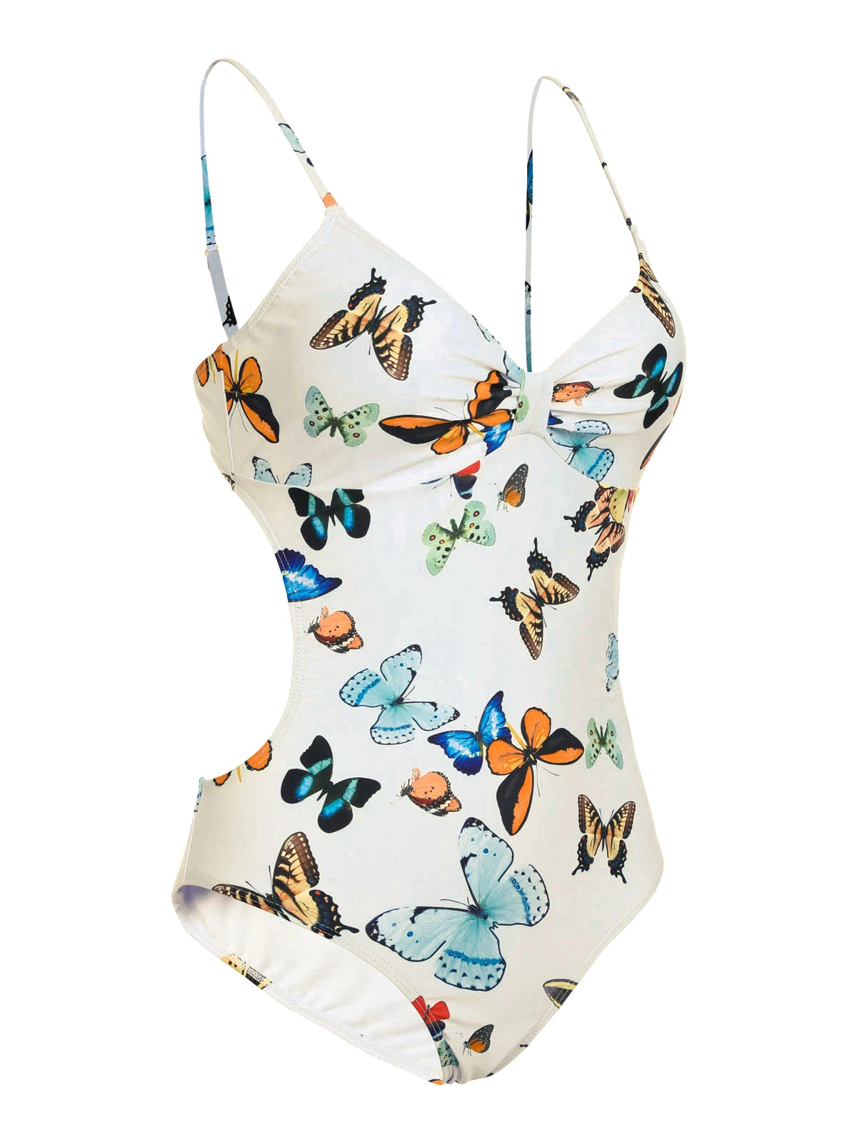 1960s Butterflies Strap One-piece Swimsuit & Cover-up Skirt - Image 5