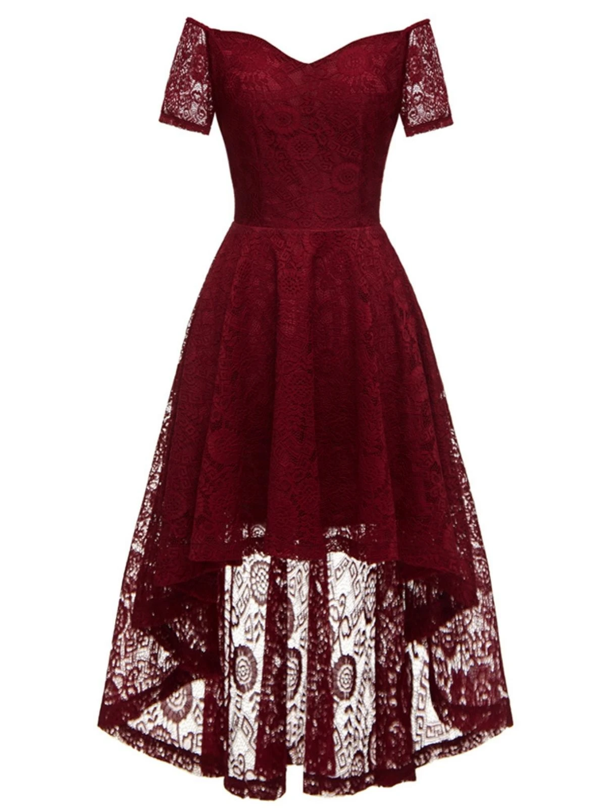 1950s Off-shoulder Floral Lace Dress - Image 16