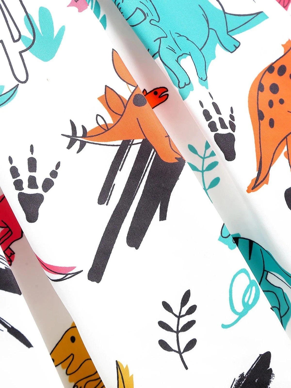 1950s Dinosaur Flare Dress - Image 4