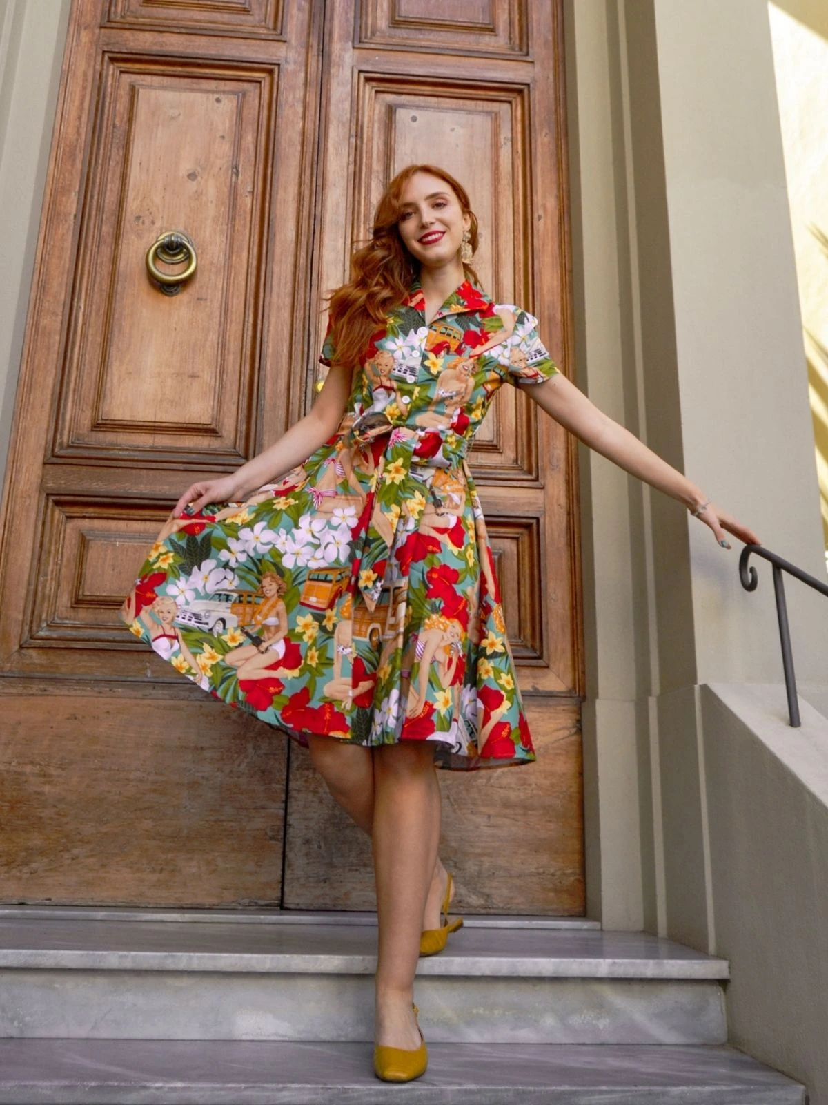 1950s Bikini Girls Swing Dress - Image 9