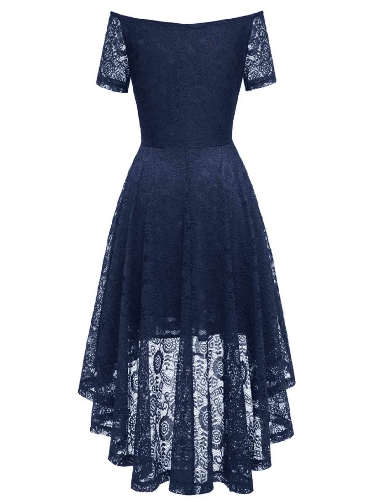 1950s Off-shoulder Floral Lace Dress - Image 6