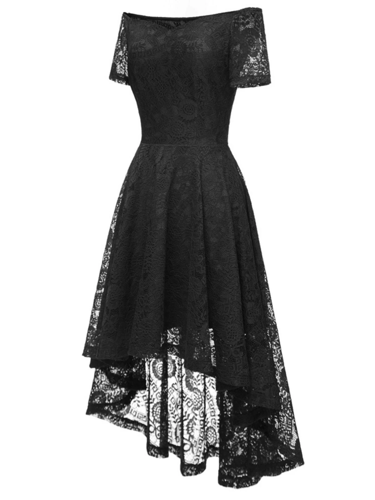 1950s Off-shoulder Floral Lace Dress - Image 8