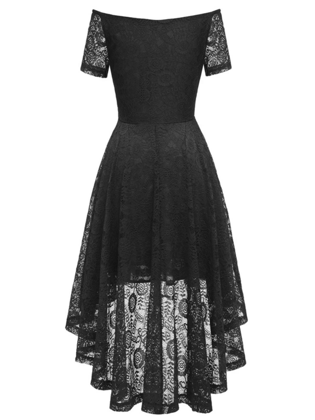 1950s Off-shoulder Floral Lace Dress - Image 9