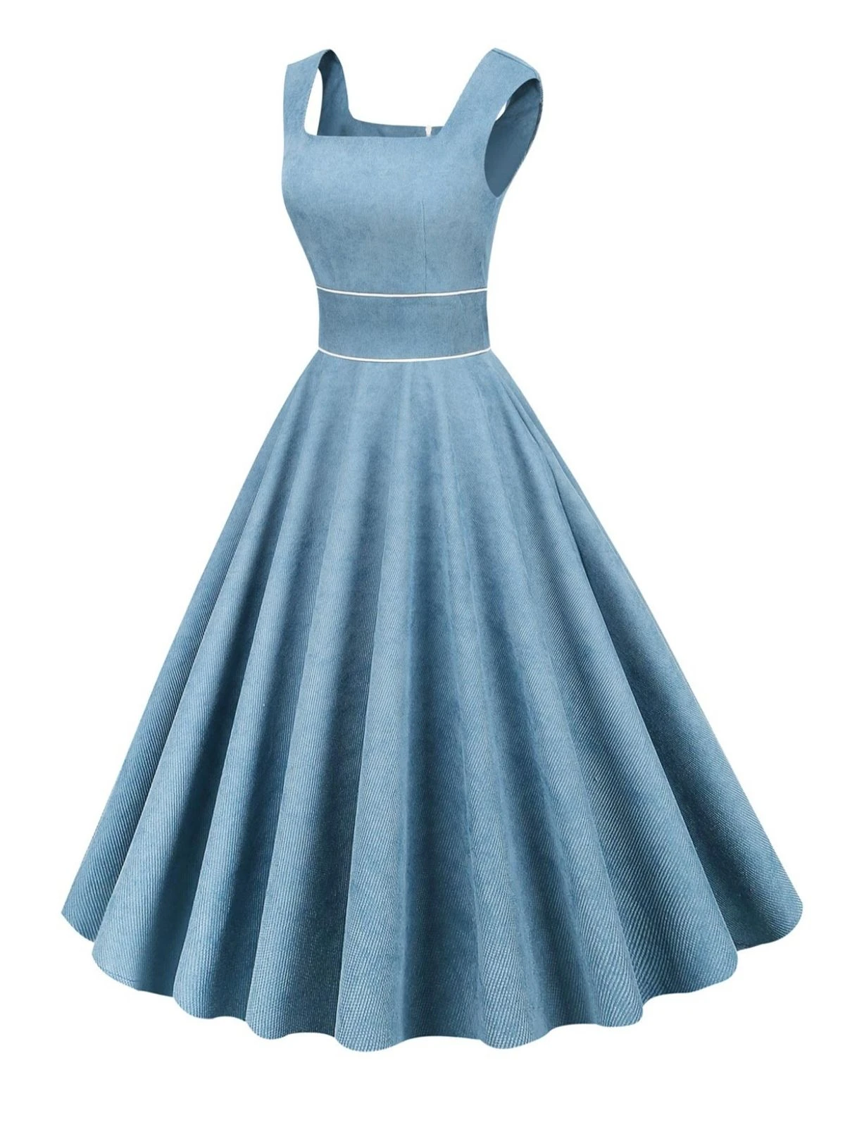 1950s Corduroy Solid Vintage Dress - Image 3