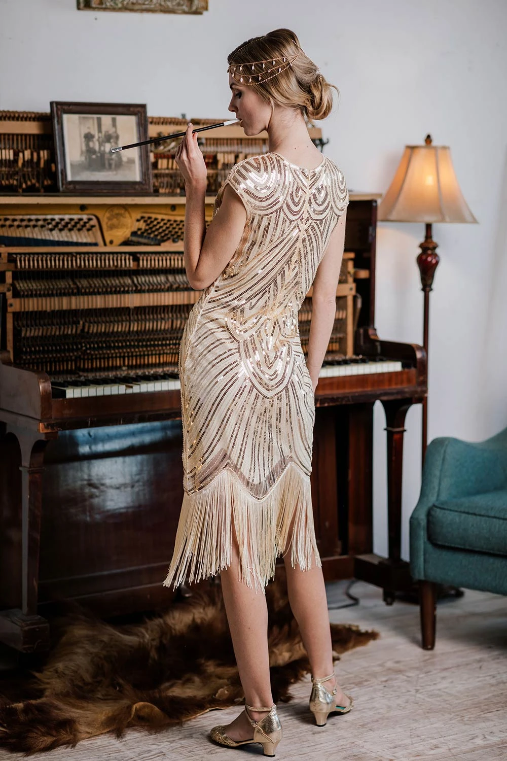 1920s Fringe Flapper Dress - Image 16