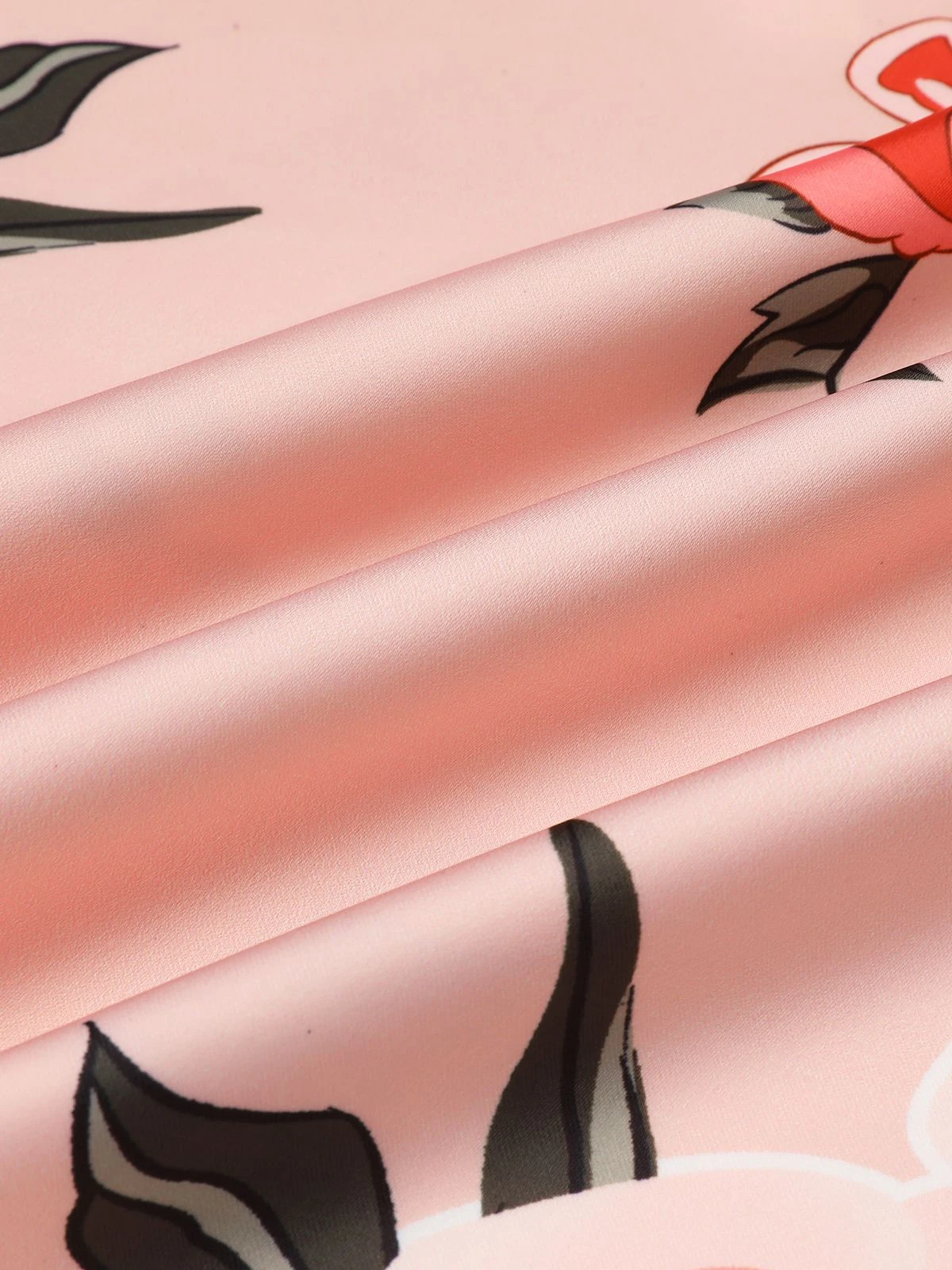 Pink 1950s V-neck Wrap Floral Pencil Dress - Image 6