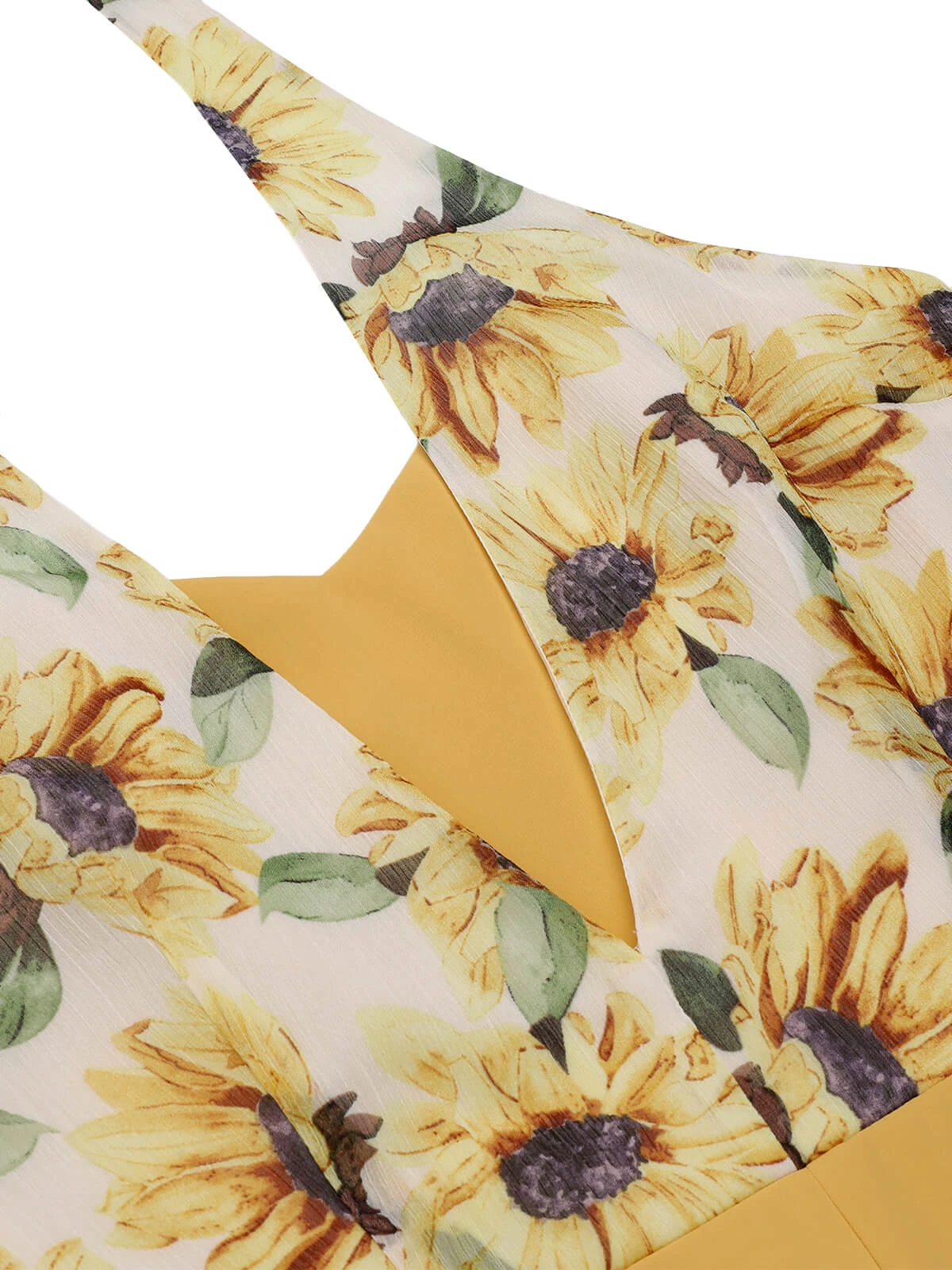 Yellow 1950s Sunflower Halter Romper - Image 6