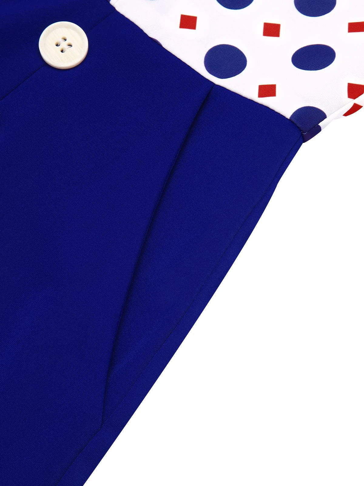 Blue 1950s Polka Dot Buttoned Romper - Image 6