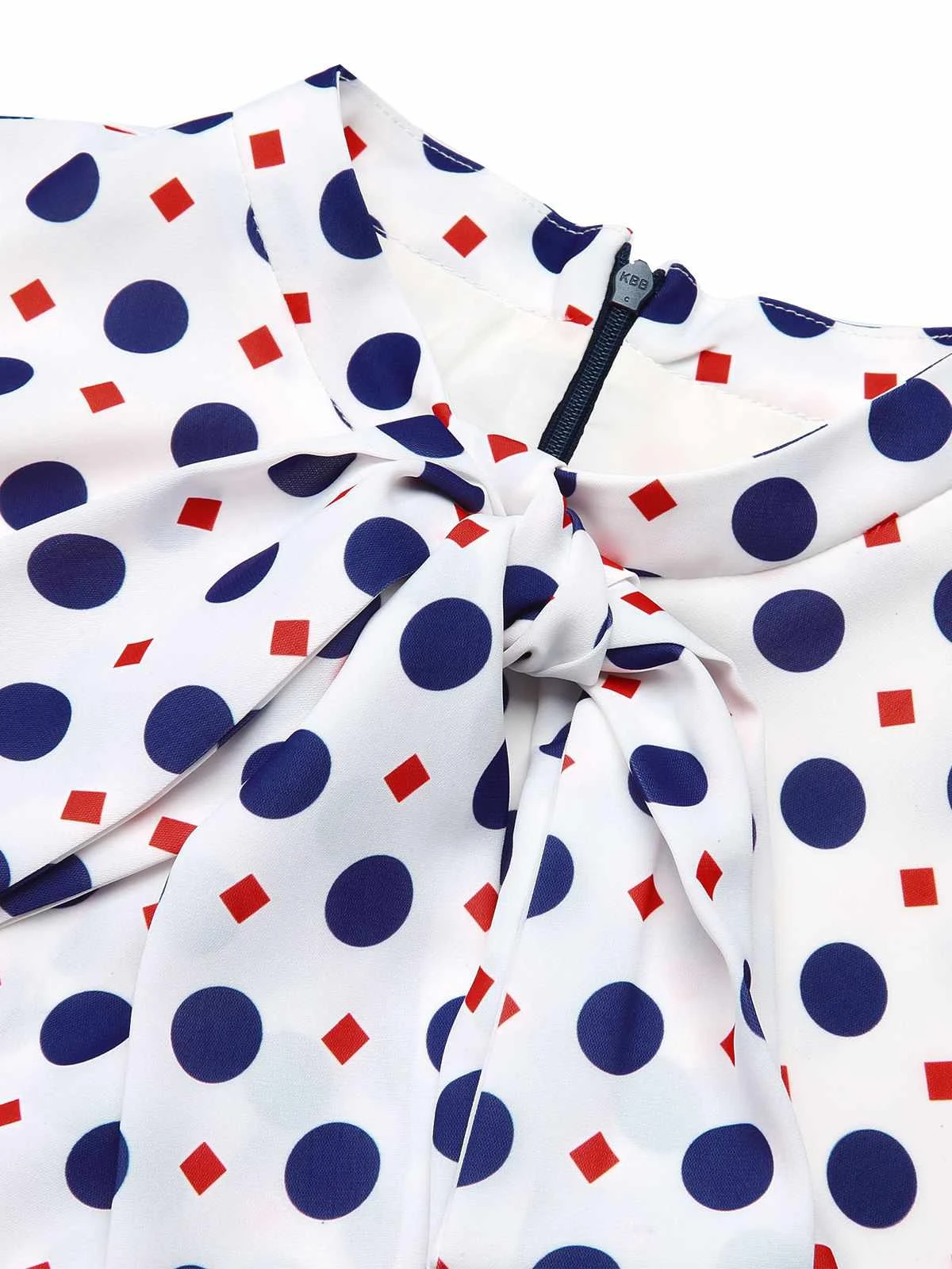 Blue 1950s Polka Dot Buttoned Romper - Image 7