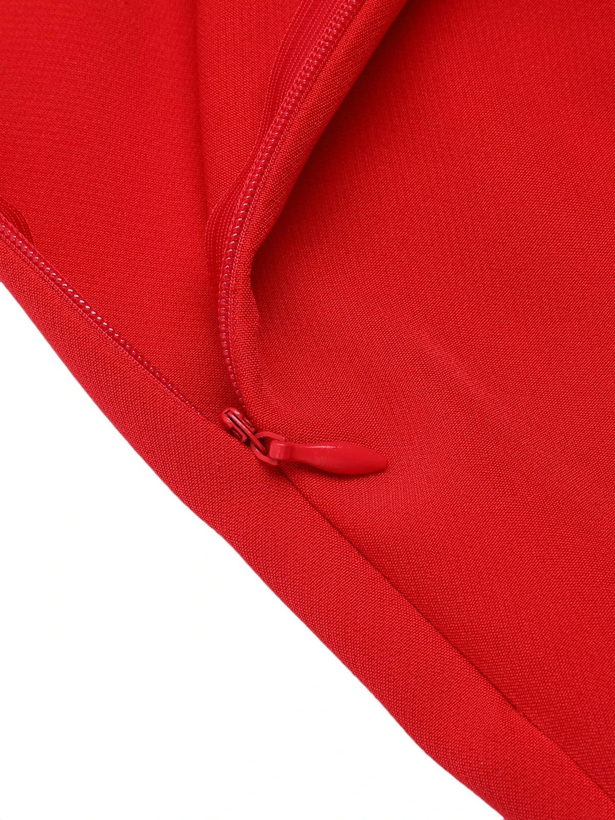 Deep Red 1950s Rose Lace Up Patchwork Romper - Image 6