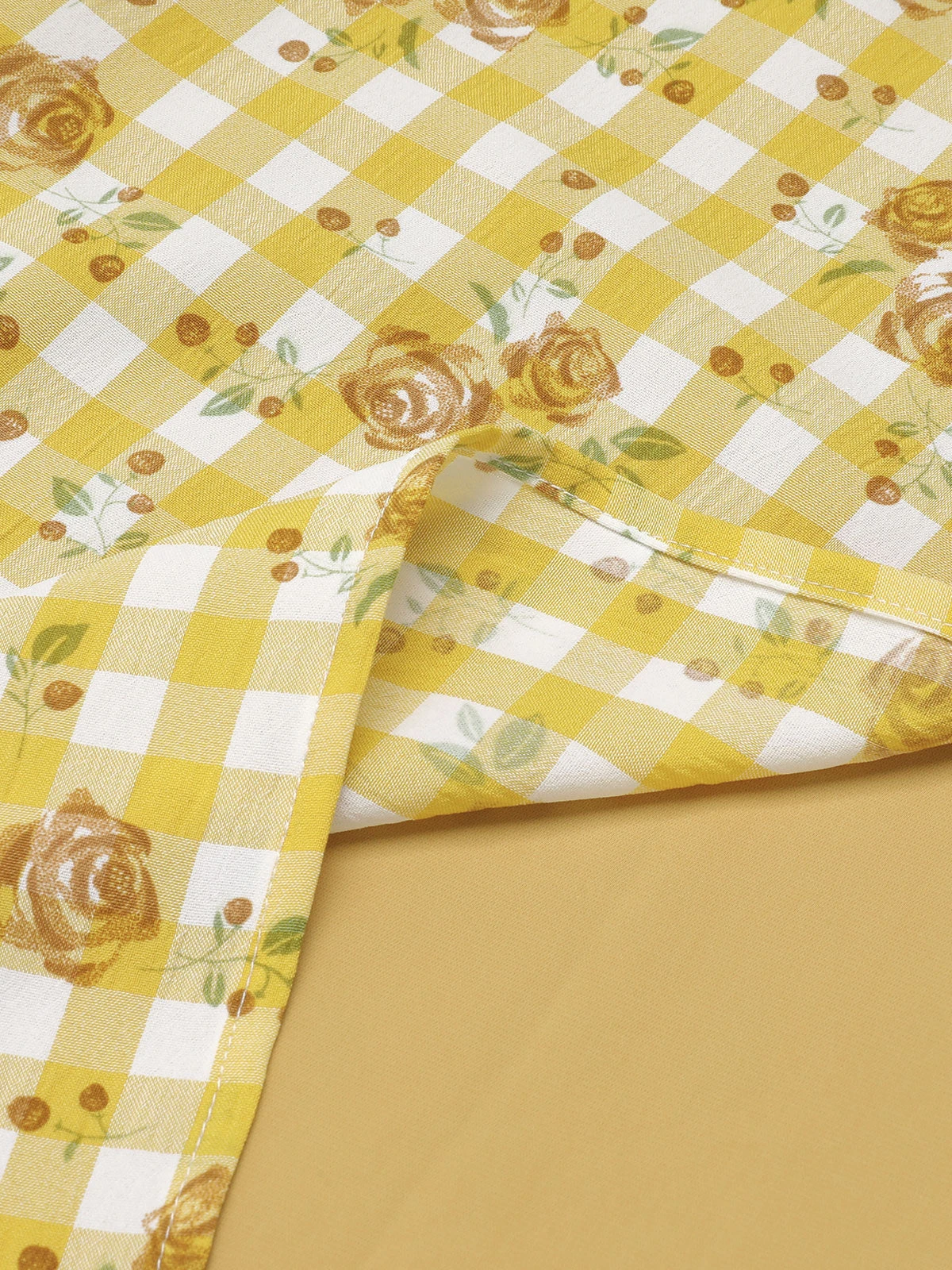 Yellow 1950s Plaid Rose Panel Raglan Dress - Image 7