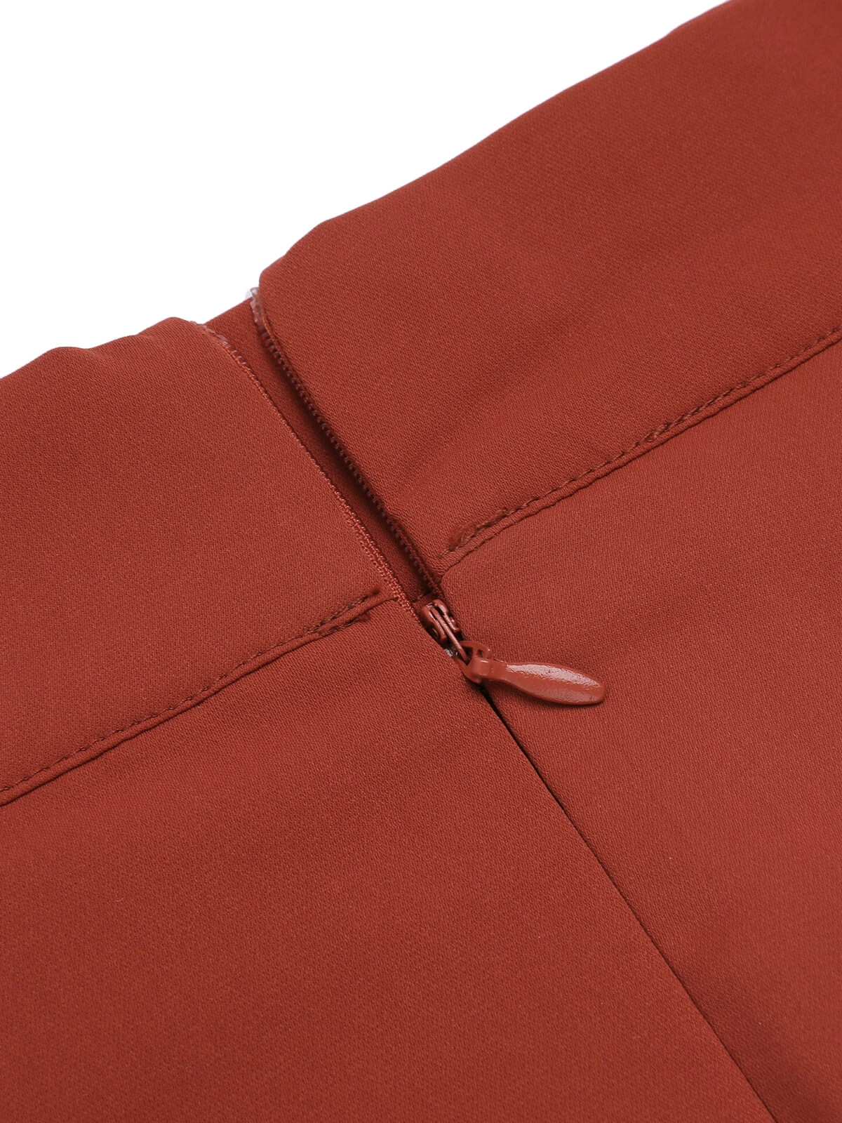 2PCS Orange Red 1950s Striped Blouse & Pleated Skirt - Image 15