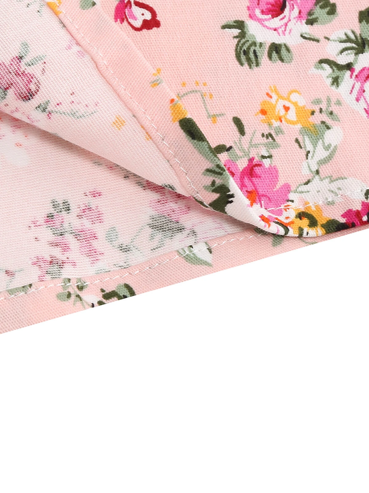 1950s Floral Lace-Up Shoulder V-Neck Swing Dress - Image 15