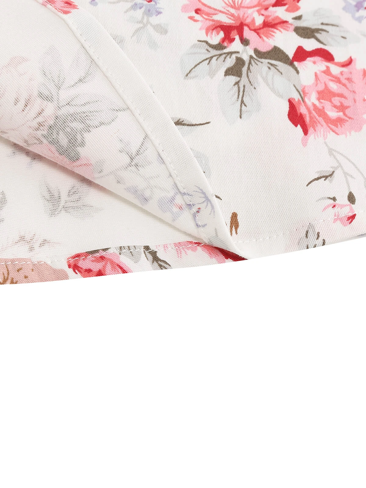 1950s Floral Lace-Up Shoulder V-Neck Swing Dress - Image 20