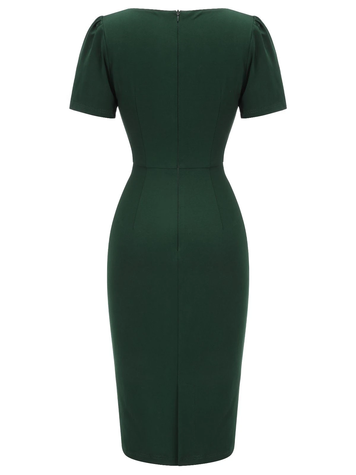 Dark Green 1940s Solid Wrap Dress - Image 4