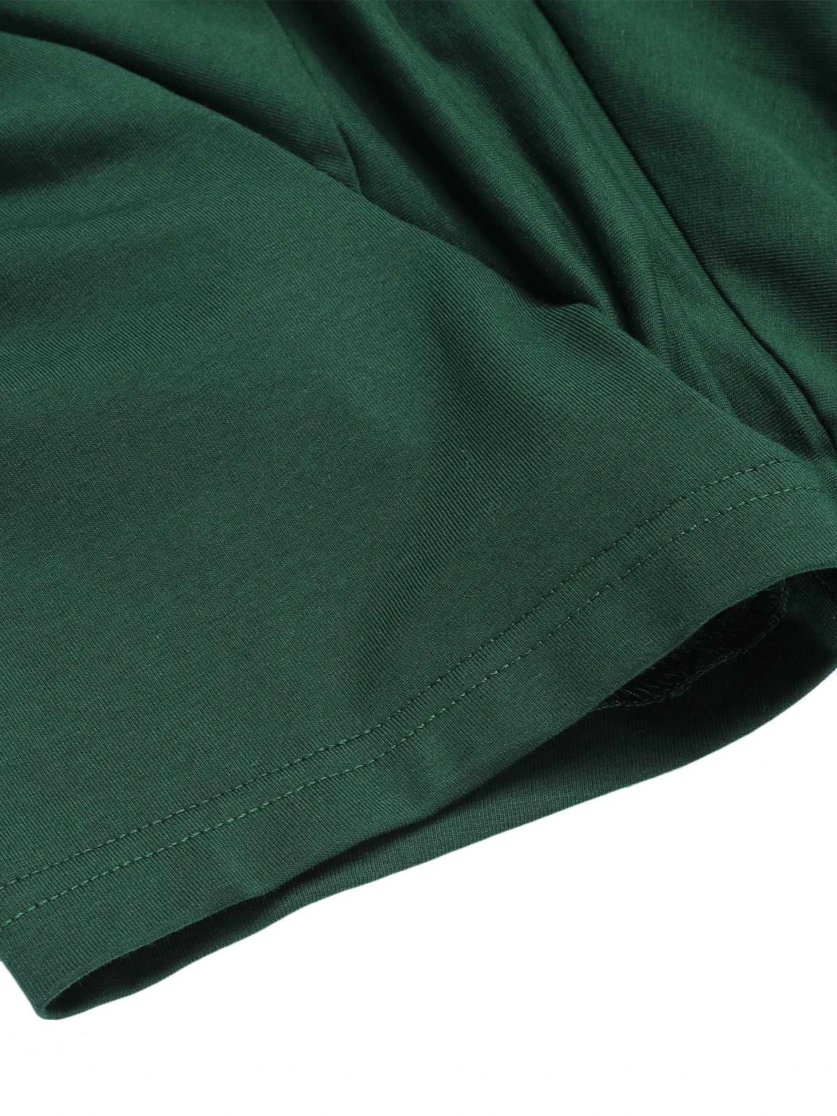 Dark Green 1940s Solid Wrap Dress - Image 6