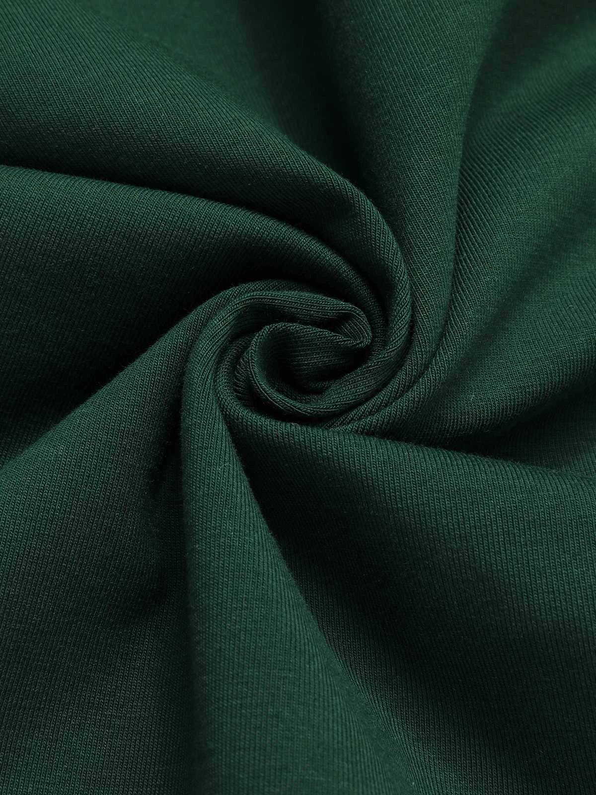 Dark Green 1940s Solid Wrap Dress - Image 7