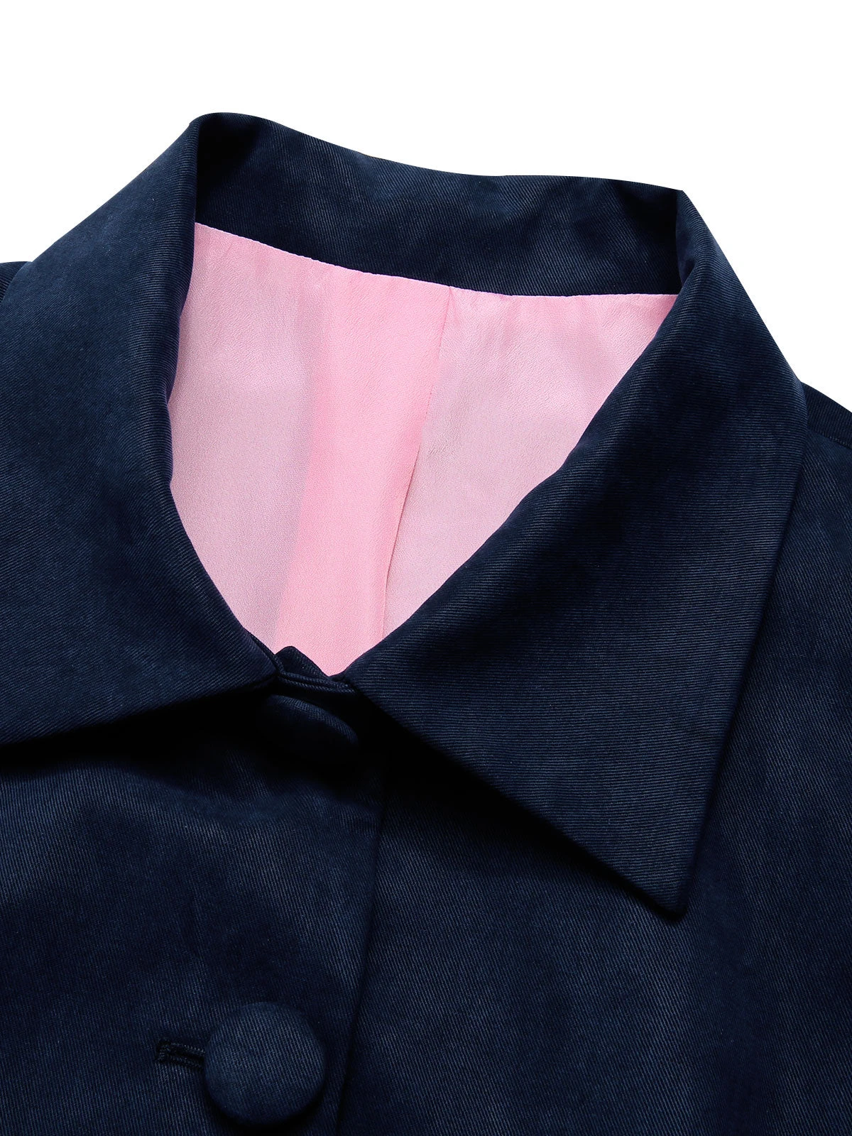 Dark Blue 1950s Solid Belted Coat - Image 7