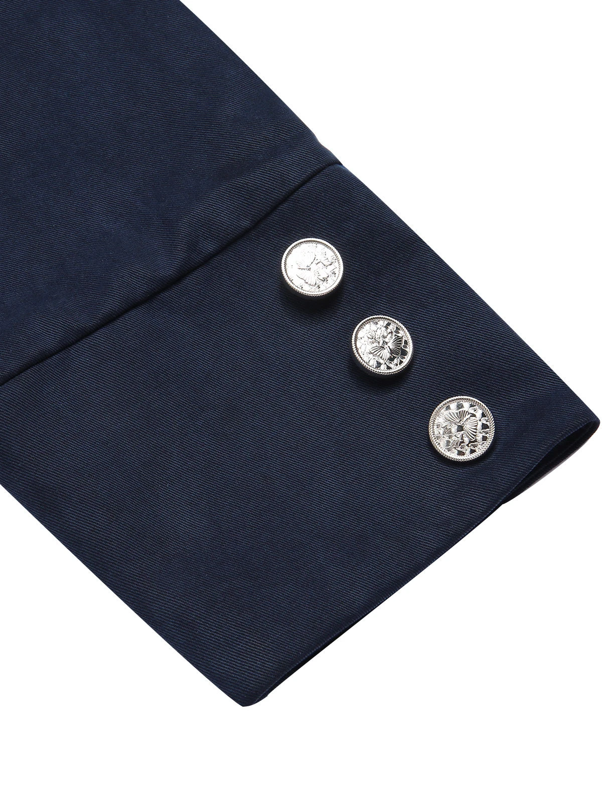 Dark Blue 1950s Solid Belted Coat - Image 9