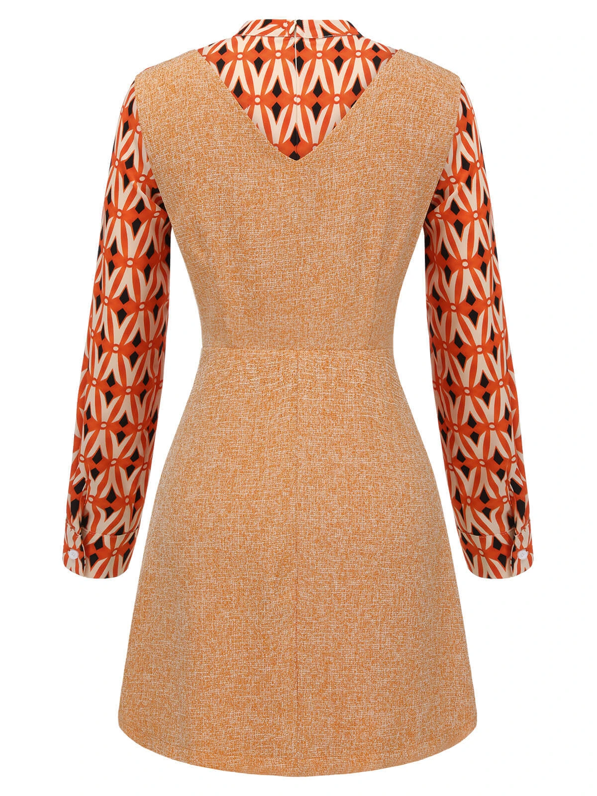 2PCS 1960s Orange Blouse & Tweed Mini Dress - Image 3