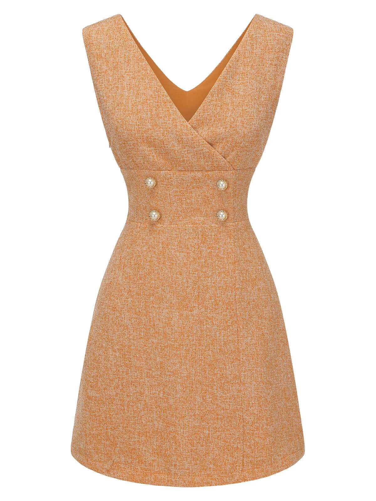 2PCS 1960s Orange Blouse & Tweed Mini Dress - Image 5
