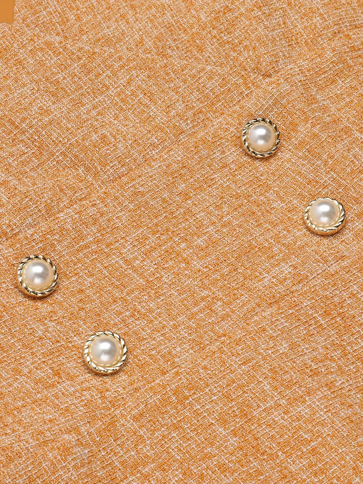 2PCS 1960s Orange Blouse & Tweed Mini Dress - Image 6