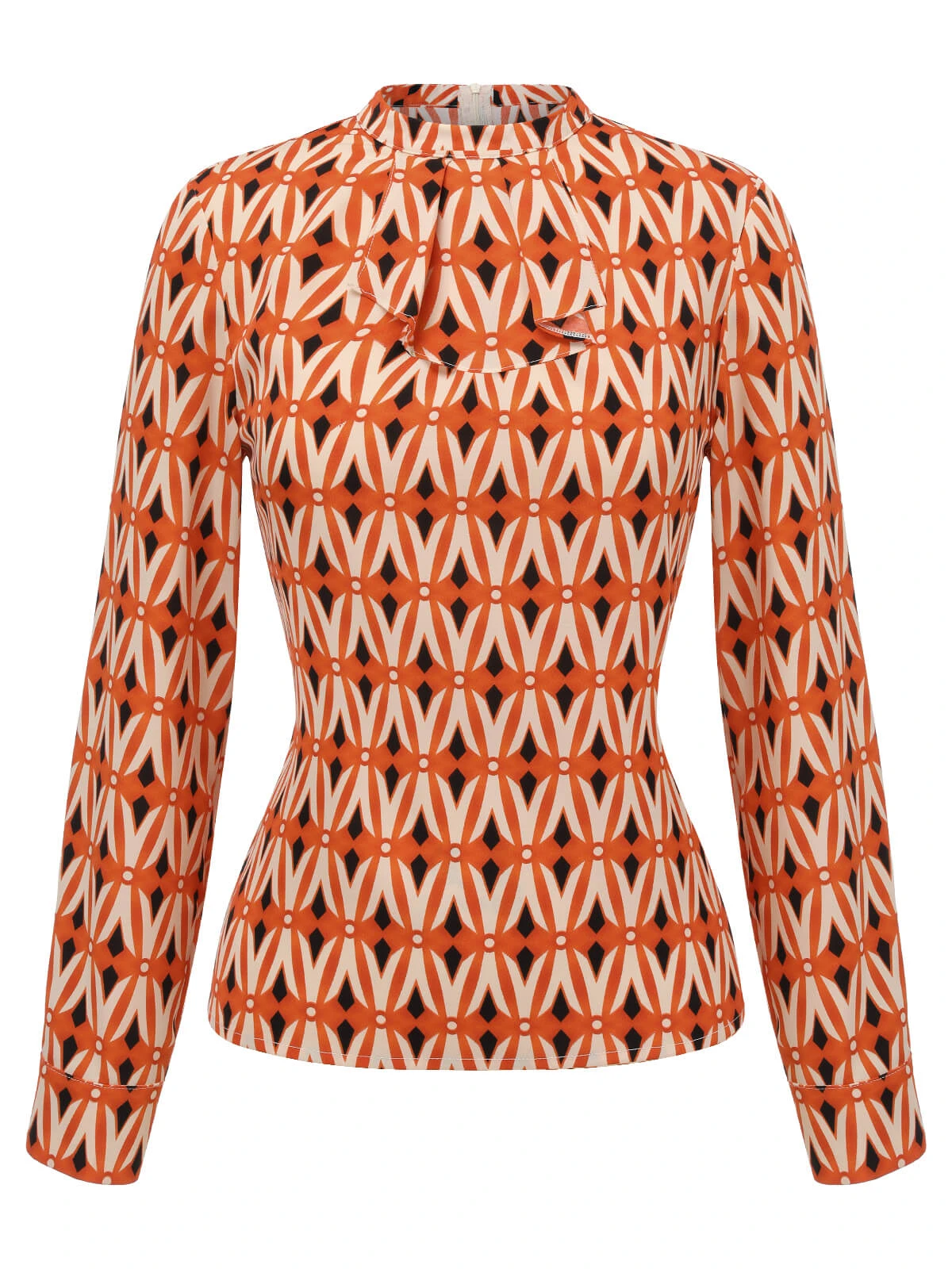 2PCS 1960s Orange Blouse & Tweed Mini Dress - Image 8