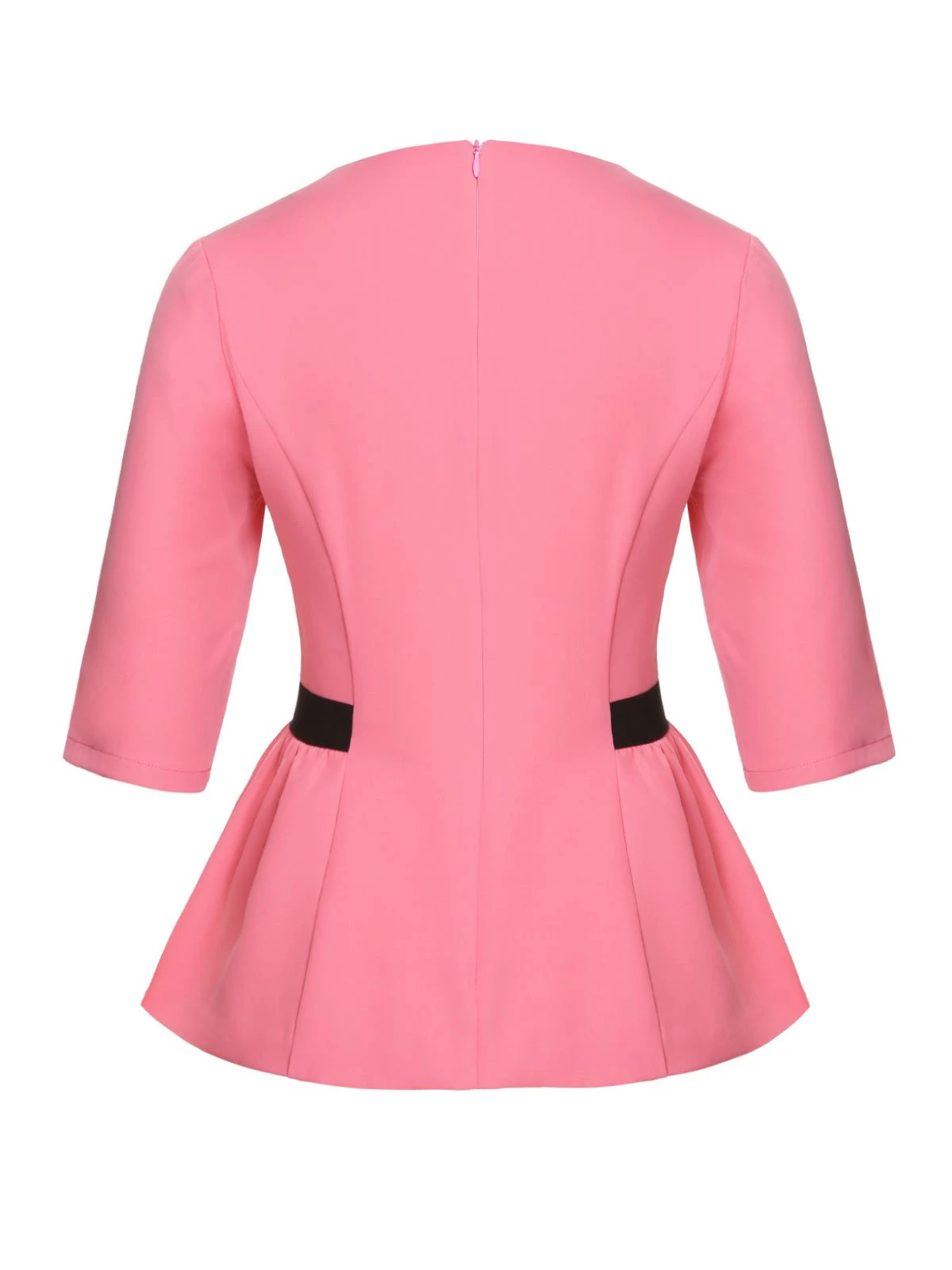 Black & Pink 1960s Bow Waist Patchwork Top - Image 4