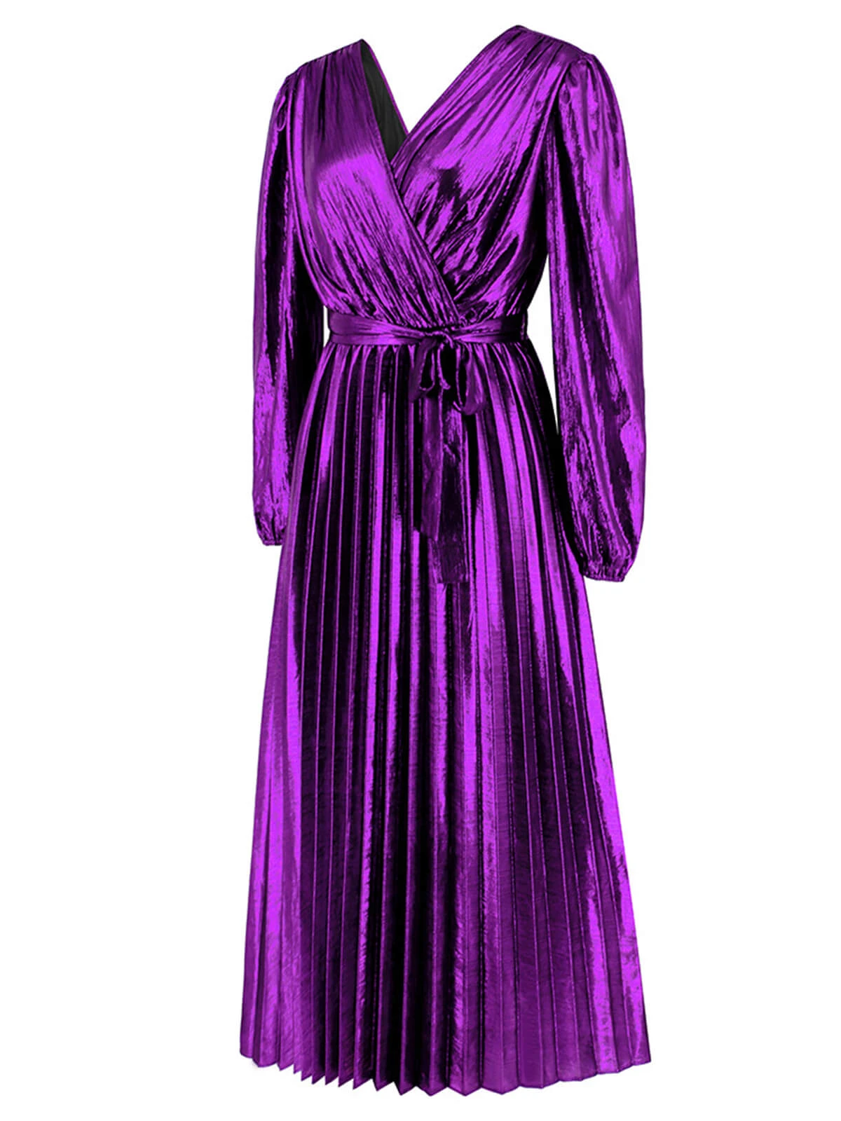 1940s Solid Glossy V-Neck Shift Dress - Image 11
