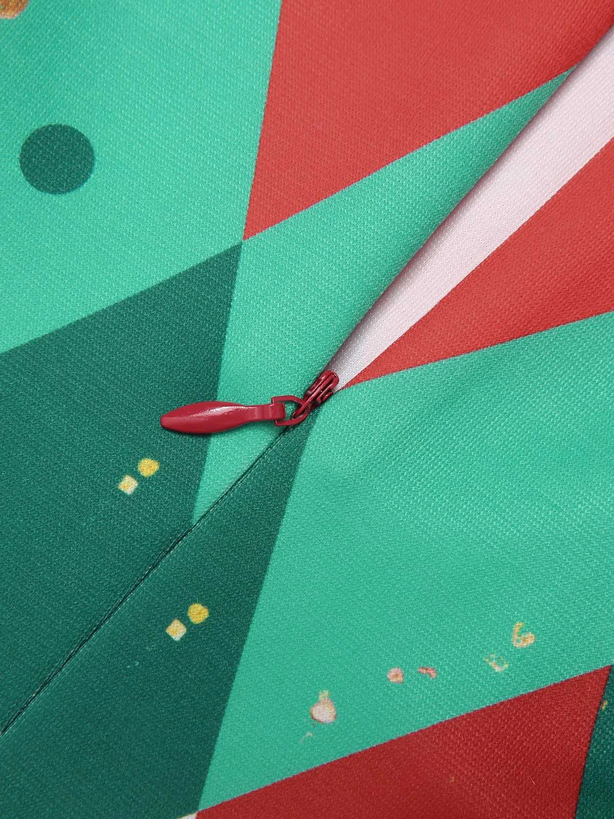 Green 1950s Christmas Plaid Patchwork Dress - Image 13