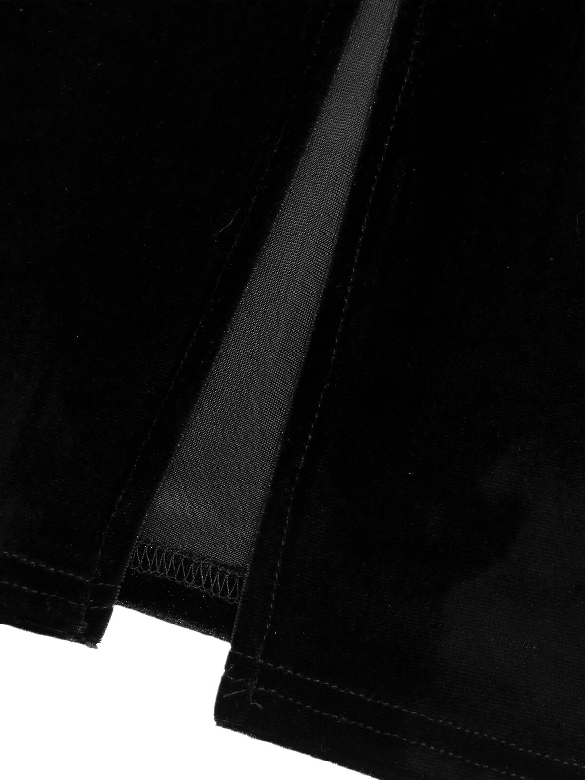 Black & White 1960s Lapel Patchwork Velvet Dress - Image 6