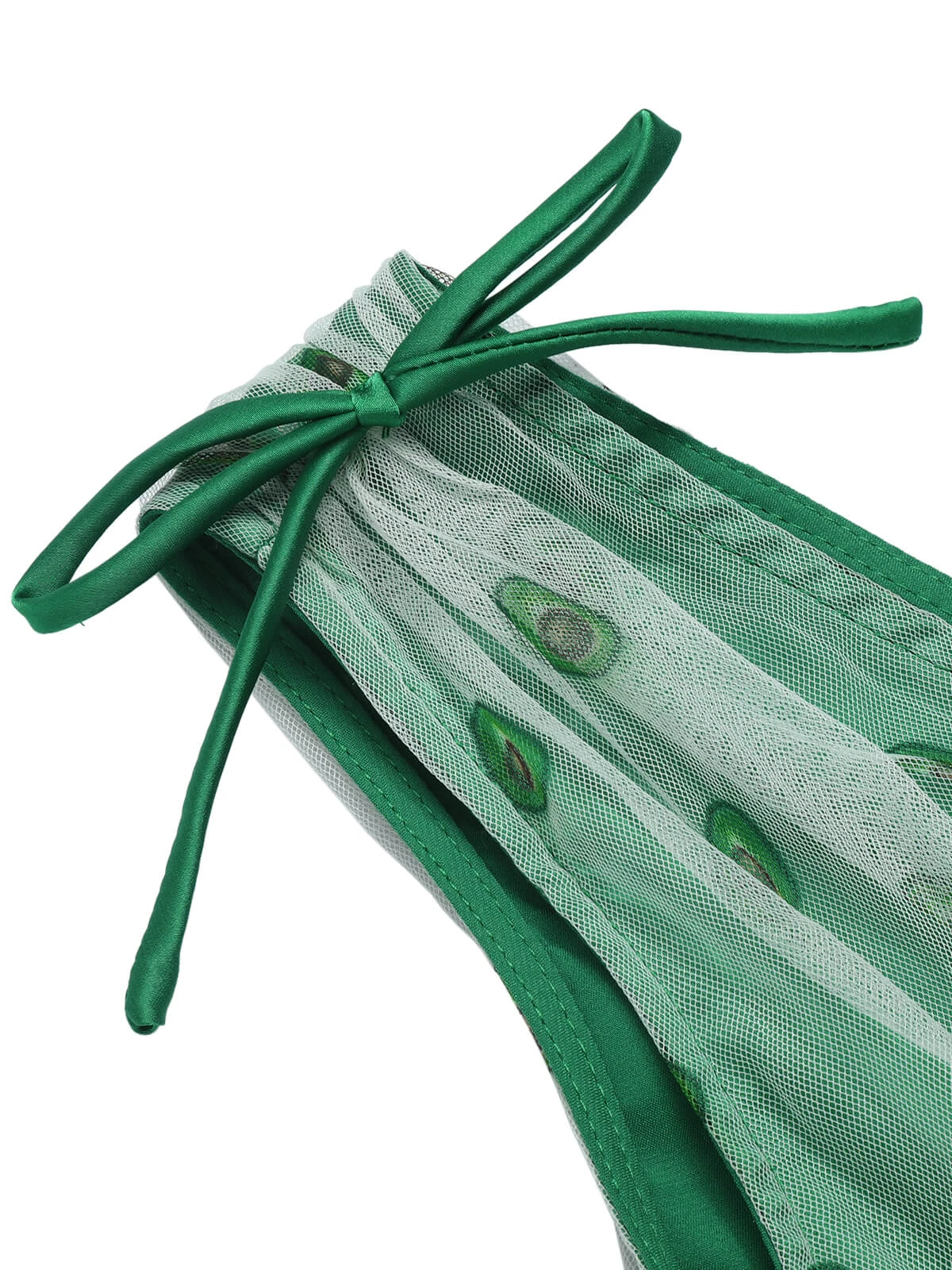 Green 1950s Avocado Mesh V-Neck Romper - Image 5