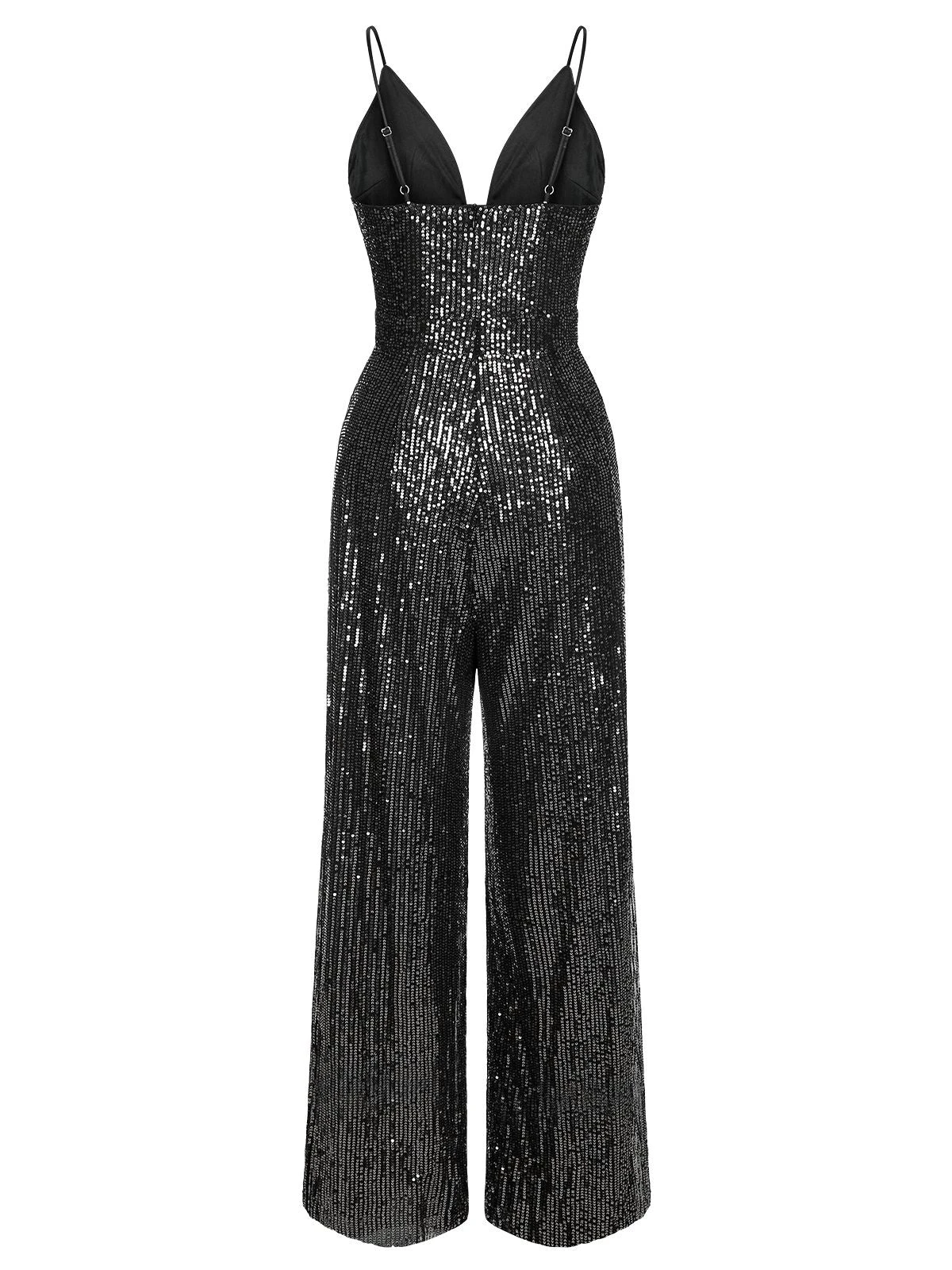 1930s Sequined Shiny Slip Vintage Jumpsuit - Image 4