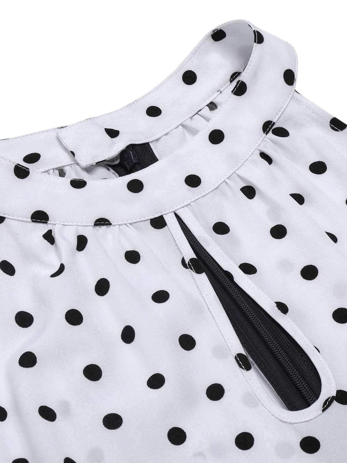 Blue 1940s Halter Polka Dot Jumpsuit - Image 5