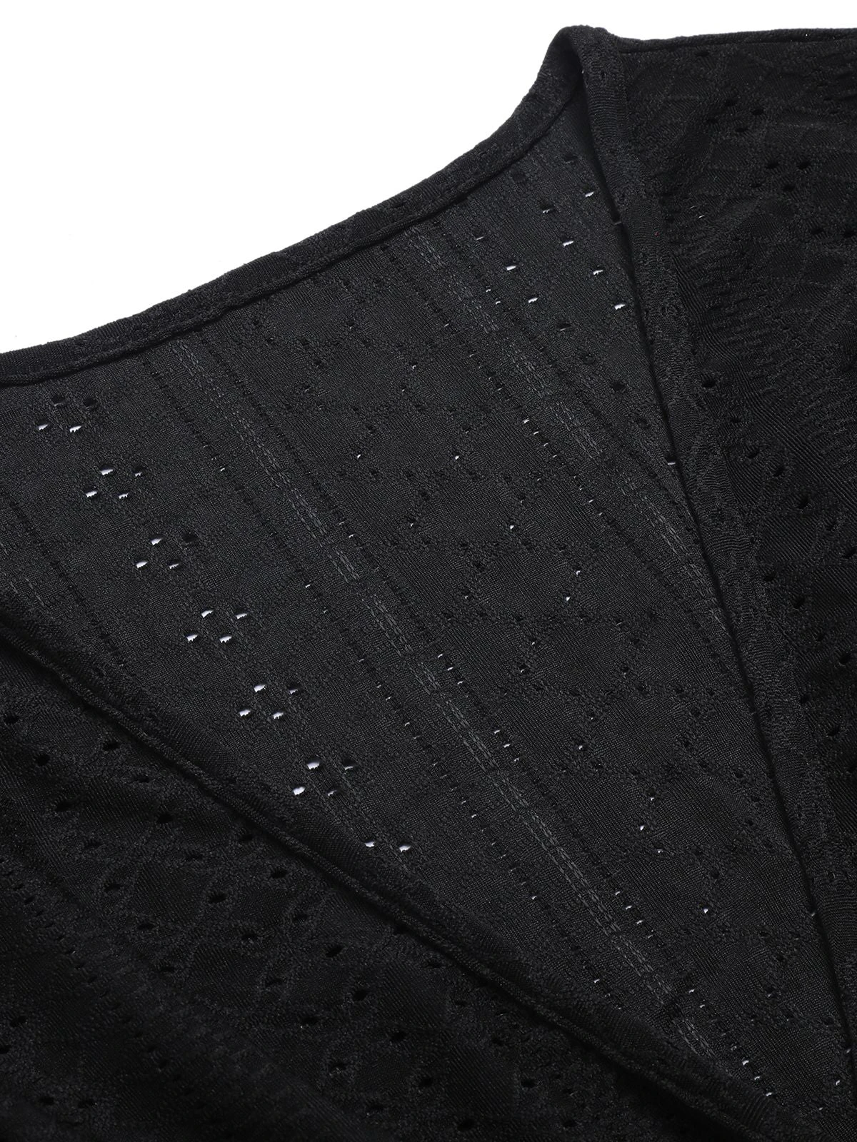 Black 1950s Leopard V-Neck Patchwork Dress - Image 5