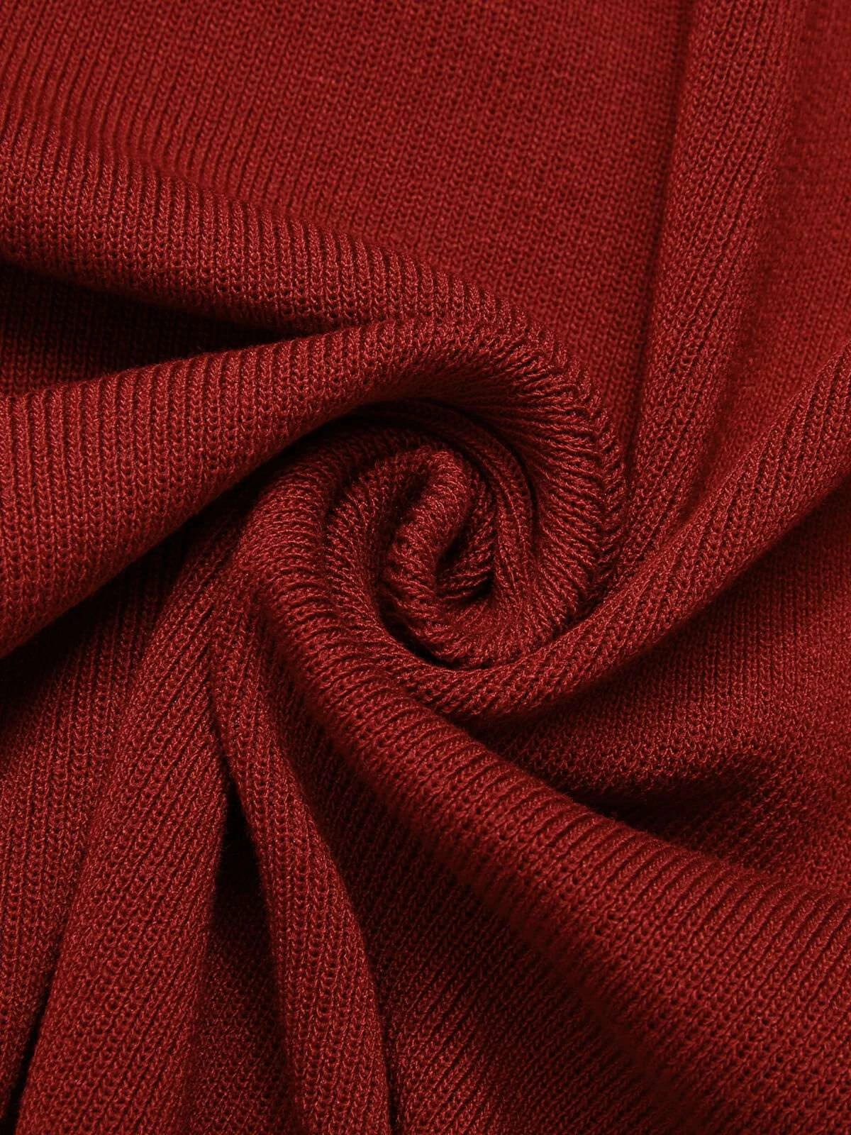 Red 1960s Solid Pearl Knitted Sling Dress - Image 5