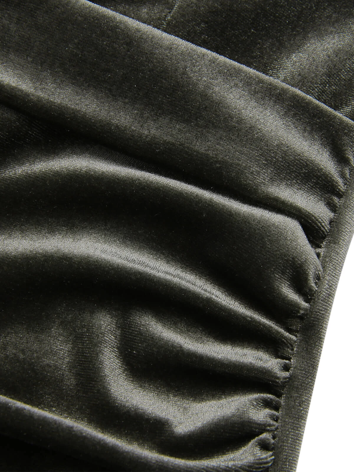 Green Gray 1930s Solid Velvet Slit Mermaid Dress - Image 6