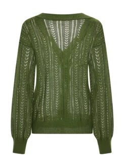 1950s Solid Crochet Hollow Knitted Cardigan