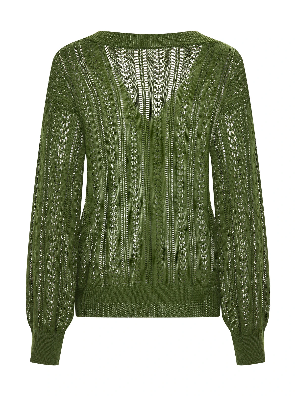 1950s Solid Crochet Hollow Knitted Cardigan