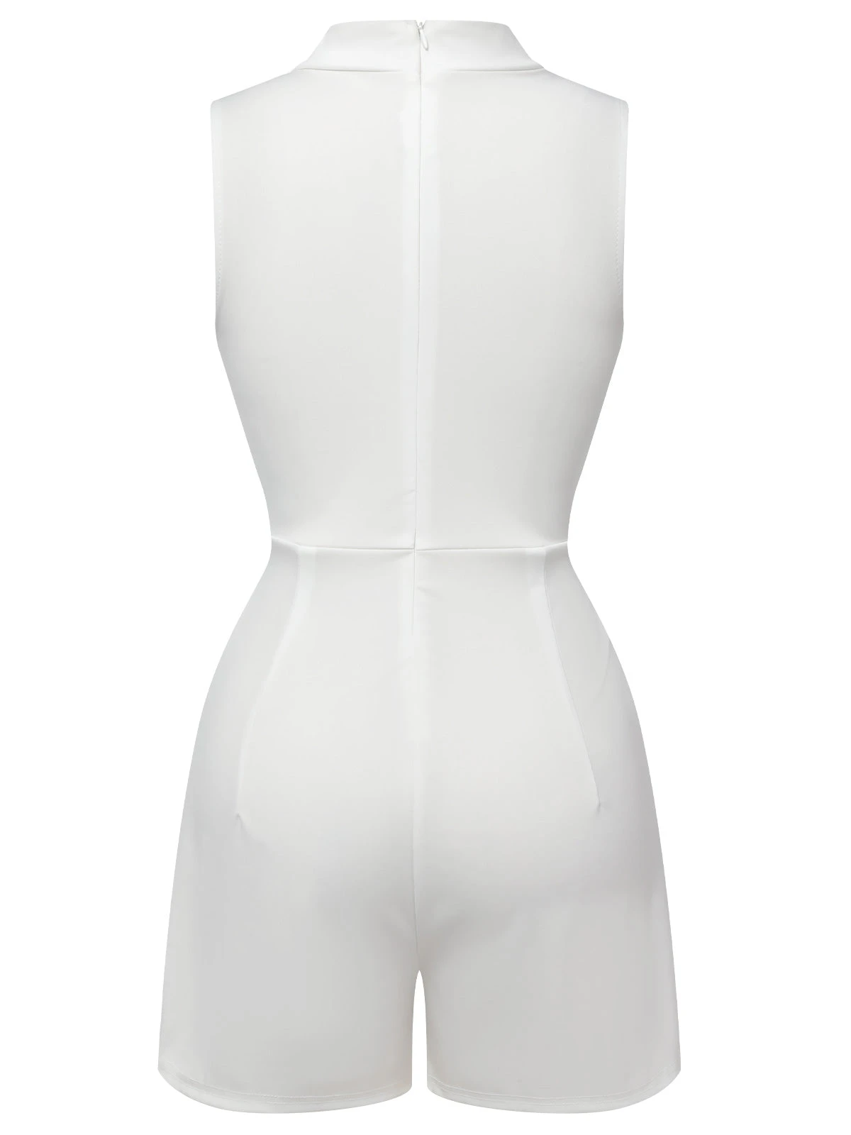 1950s Mock Neck Floral Embroidered Cutout Romper - Image 3