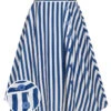 Blue 1940s Stripe Buttoned A-Line Skirt