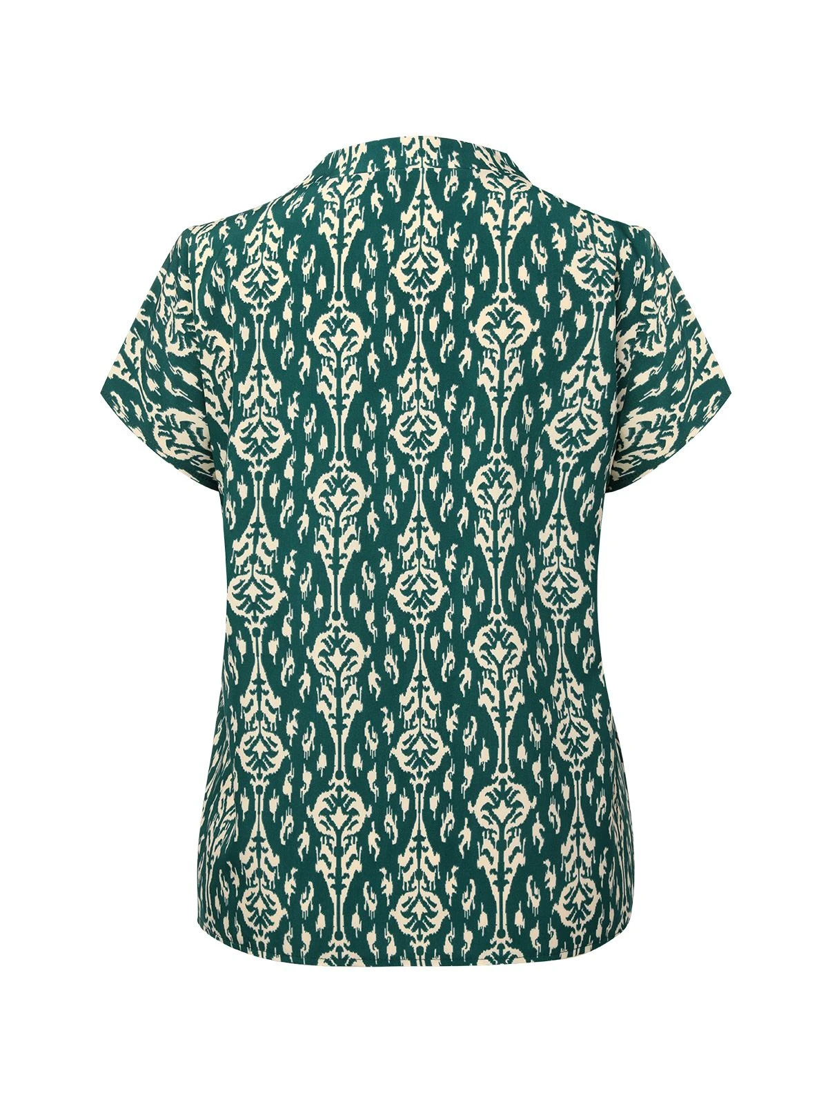Green 1940s Vintage All-Over Print Blouse - Image 3